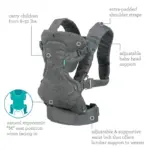 Infantino Flip 4-in-1 Convertible Baby Carrier, 4-Position, Camo - Image 5