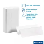 Marathon Multifold 1-Ply White Paper Towels 16 pks., 250 towels/pk - Image 4
