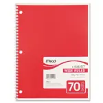 Mead Spiral Bound Notebook, Wide Rule 8 1/2 x 11, 70 sheets/Pad, Assorted Colors - Image 4