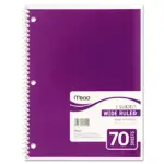 Mead Spiral Bound Notebook, Wide Rule 8 1/2 x 11, 70 sheets/Pad, Assorted Colors - Image 3