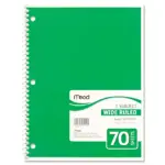 Mead Spiral Bound Notebook, Wide Rule 8 1/2 x 11, 70 sheets/Pad, Assorted Colors - Image 2