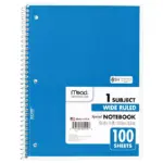Mead Spiral Notebook, 1-Subject, Randomly Assorted Cover Color, , 100 10.5 x 7.5 Sheets - Image 5