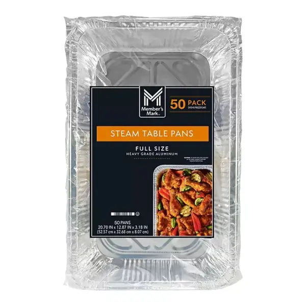 Member's Mark Aluminum Steam Table Pans, Full Size 50 ct.