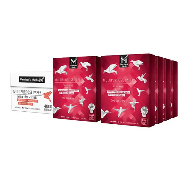 Member's Mark Multipurpose Copy Paper, 8.5 x 11", 92 Bright, 20 lbs., 8 Reams (4,000 sheets)