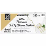 Member's Mark Ultra Premium 3-Ply White Dinner Napkins, 4 pks., 80 napkinspk.