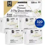 Member's Mark Ultra Premium 3-Ply White Dinner Napkins, 4 pks., 80 napkinspk. - Image 2