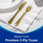Member's Mark Ultra Premium 3-Ply White Dinner Napkins, 4 pks., 80 napkinspk. - Image 3