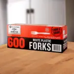 Member's Mark White Plastic Forks, Heavyweight 600 ct. - Image 6