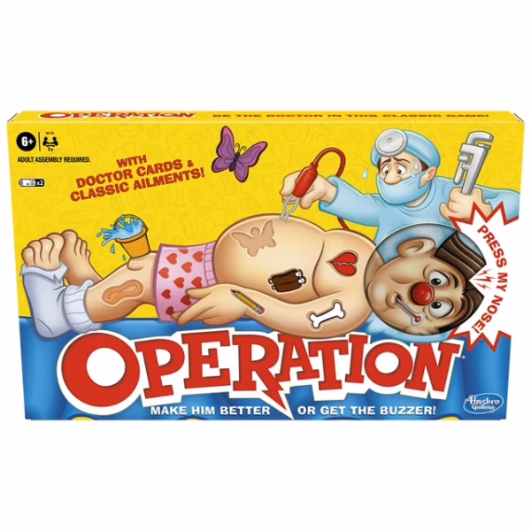 Operation Electronic Board Game with Doctor Cards and Funny Ailments, Kids Games, Ages 6+