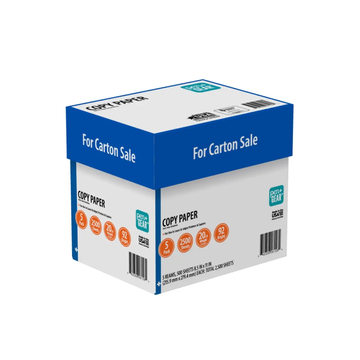 Pen + Gear Copy Paper, 8.5 x 11, 92 Bright, 20 lb., White, 5 Ream Case (2,500 Sheets) - Image 3