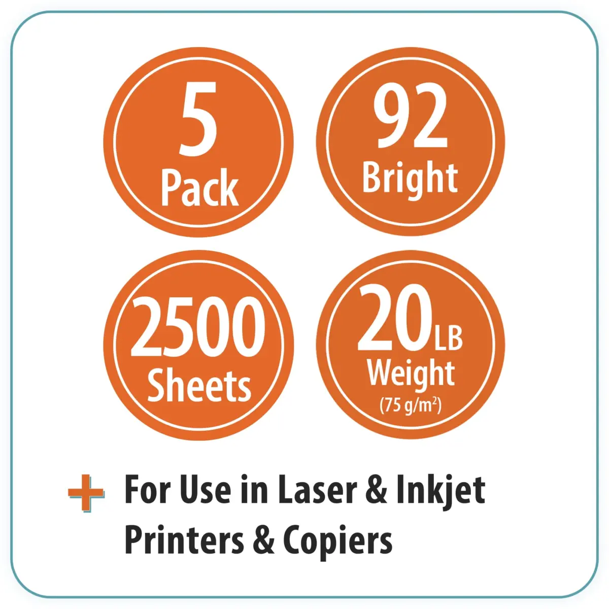 Pen + Gear Copy Paper, 8.5 x 11, 92 Bright, 20 lb., White, 5 Ream Case (2,500 Sheets) - Image 5