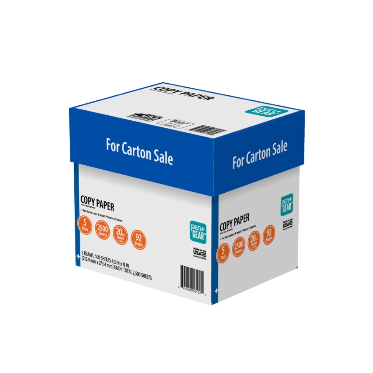 Pen + Gear Copy Paper, 8.5 x 11, 92 Bright, 20 lb., White, 5 Ream Case (2,500 Sheets) - Image 6