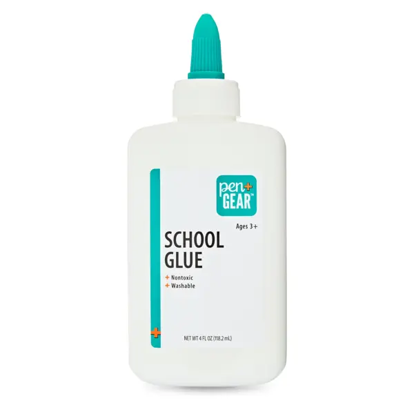 Pen+Gear Washable School Glue, White, 4 oz, 118ml, 0.271 lb, Art and Craft, for Slime, Dry in 30 Min