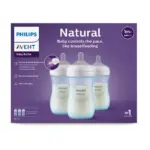 Philips Avent Natural Baby Bottle with Natural Response Nipple, Blue, 9oz, 3pk, SCY903/23 - Image 2