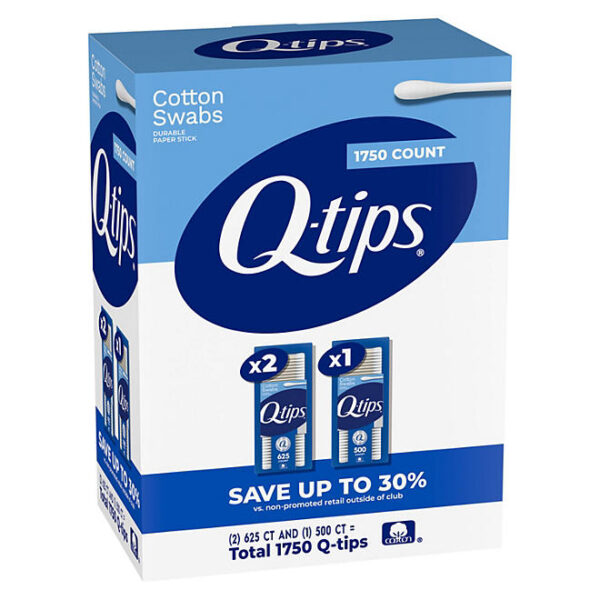 Q-tips Cotton Swabs, 1750 ct., 3 pk.
