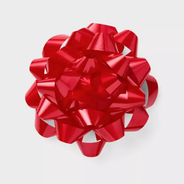 Red Gift Bow - Spritz™: Solid Plastic Decorative for All Occasions, Birthday, Easter, 6"