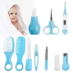 SUGARDAY 10 in 1 Baby Healthcare and Grooming Kit for Girl Boy Care Kit Toddlers Nail Clippers (Blue)