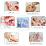 SUGARDAY 10 in 1 Baby Healthcare and Grooming Kit for Girl Boy Care Kit Toddlers Nail Clippers (Blue) - Image 3