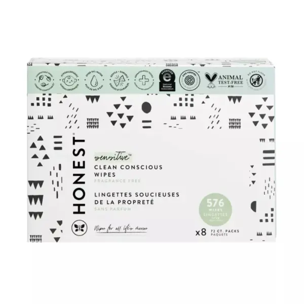 The Honest Company Plant-Based Baby Wipes made with over 99% Water - Pattern Play (Select Count)