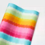 Tie Dye Striped Gift Wrapping Paper - Spritz™ Multicolor Birthday Gift Wrap, 96 x 30, Love & Romance Theme - Image 2