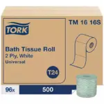 Tork Universal 2-Ply White Bath Tissue, 96 rolls, 500 sheets/roll - Image 2