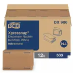 Tork Xpressnap Interfold 1-Ply White Dispenser Napkins 12 pks., 500 napkins/pk. - Image 2