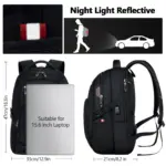 UKEIN Laptop Backpack with USB Charging Port Water Resistant Backpacks for Adults Work Business Laptop Backpack for Men - Image 3