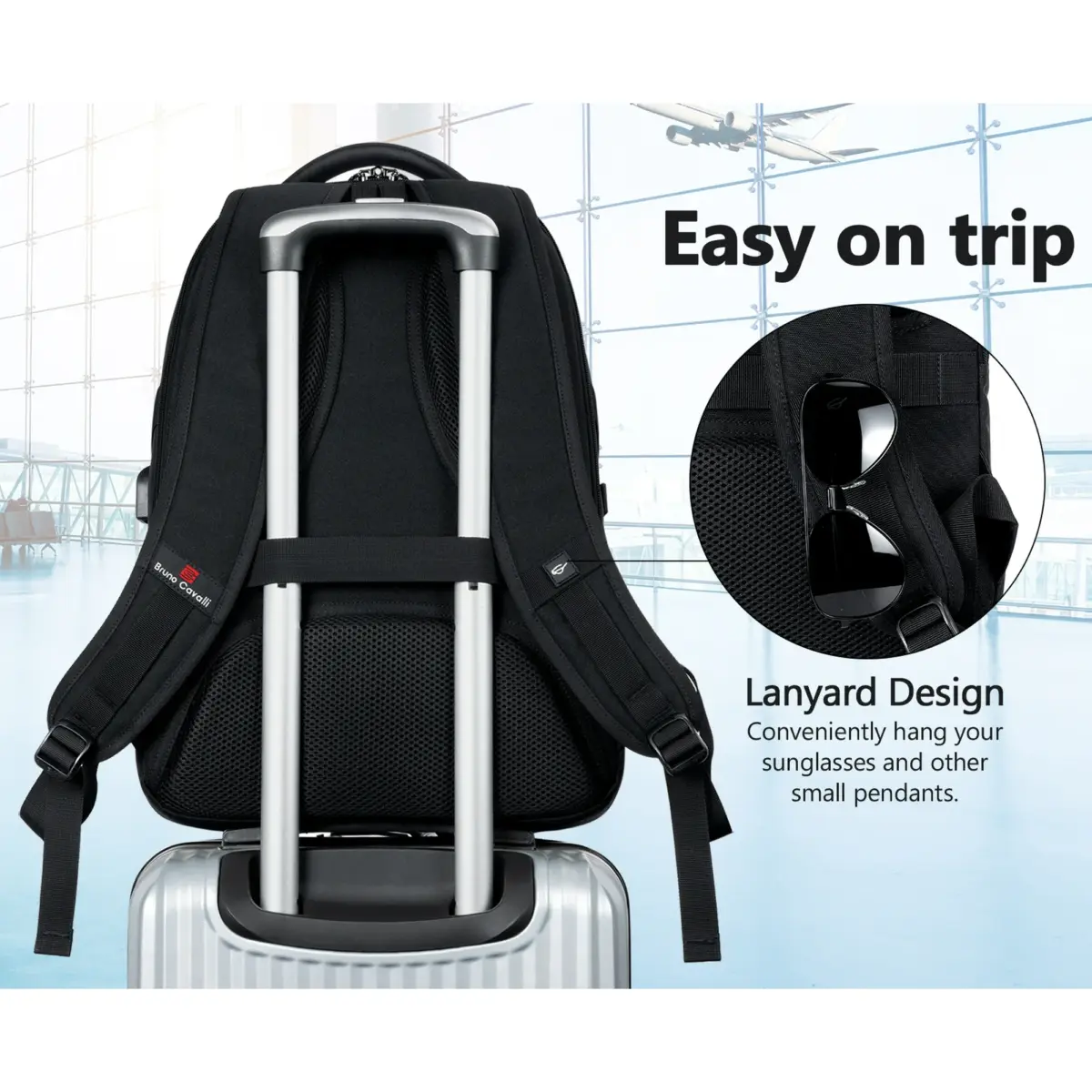 UKEIN Laptop Backpack with USB Charging Port Water Resistant Backpacks for Adults Work Business Laptop Backpack for Men - Image 5