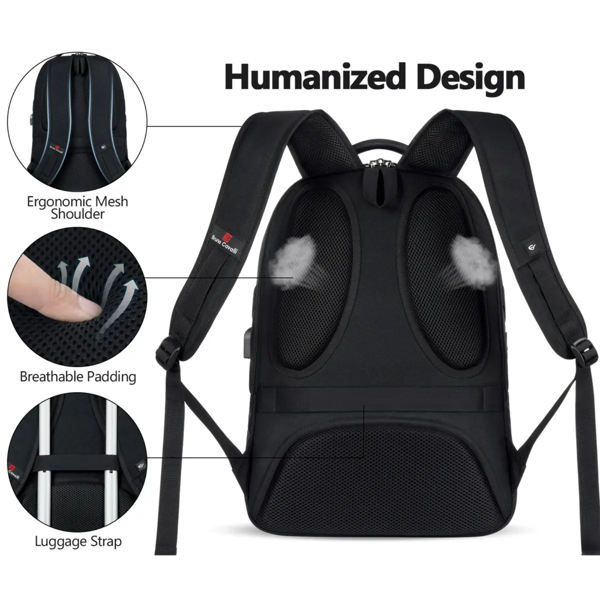 UKEIN Laptop Backpack with USB Charging Port Water Resistant Backpacks for Adults Work Business Laptop Backpack for Men - Image 7