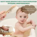 Yalumo Baby Hair Brush and Comb Set for Newborn and Toddlers, Natural Wooden Baby Hair Brush Set - Image 3