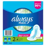 Always Maxi Long Pads, Unscented, Size 2, 90 ct. - Image 9