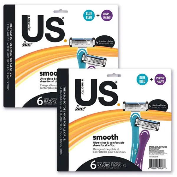 BIC US. Unisex Disposable Razors, 5 Blades, 12 ct.