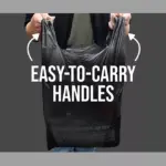 Black T-Shirt Carryout Bags, 11.5" x 6.5" x 22" 1000 ct. - Image 2