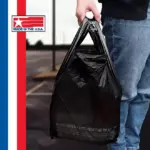 Black T-Shirt Carryout Bags, 11.5" x 6.5" x 22" 1000 ct. - Image 3