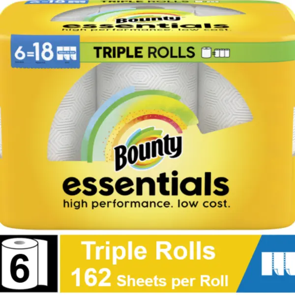Bounty Essentials Paper Towels Select-a-Size, 6 Double Rolls