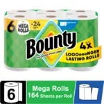 Bounty Paper Towels Select-A-Size White, 6 Mega Rolls, 164 Sheets Per Roll