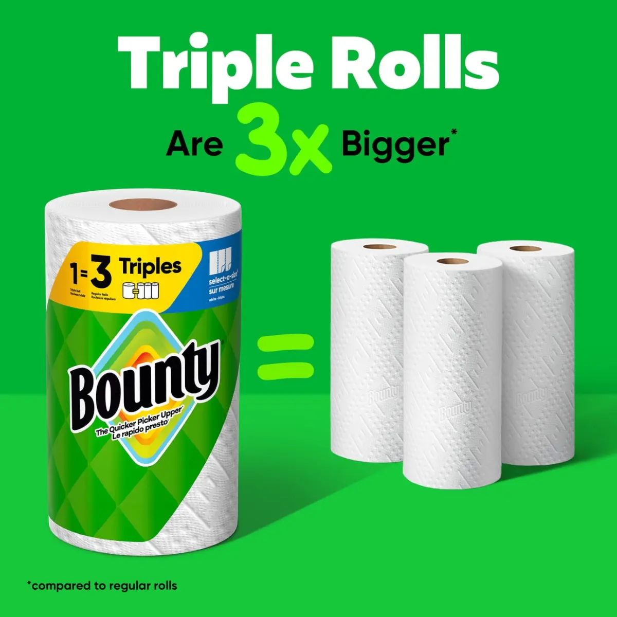 Bounty Paper Towels Select-A-Size White, 6 Triple Rolls, 123 Sheets Per Roll - Image 12