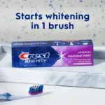 Crest 3D White Advanced Teeth Whitening Toothpaste, Radiant Mint, 2.4 oz - Image 7