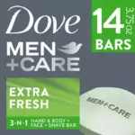 Dove Men+Care Body and Face Bar Soap, Extra Fresh, 3.75 oz., 14 ct. - Image 10