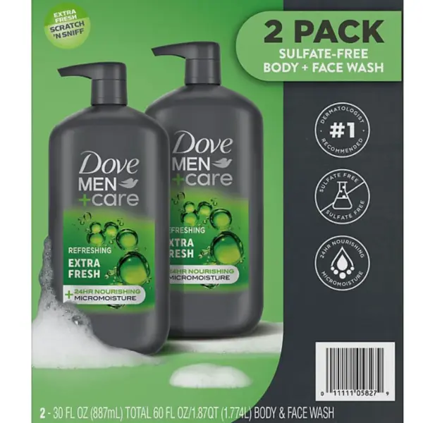Dove Men+Care Extra Fresh Body Wash, 30 fl. oz., 2 pk.