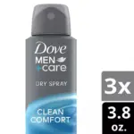 Dove Men's+Care Clean Comfort Antiperspirant Deodorant Dry Spray, 3.8 oz., 3 pk. - Image 2