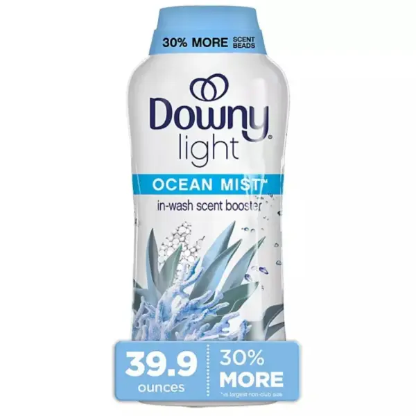 Downy Light Laundry In-Wash Scent Booster Beads, Ocean Mist Scent, 39.9 oz