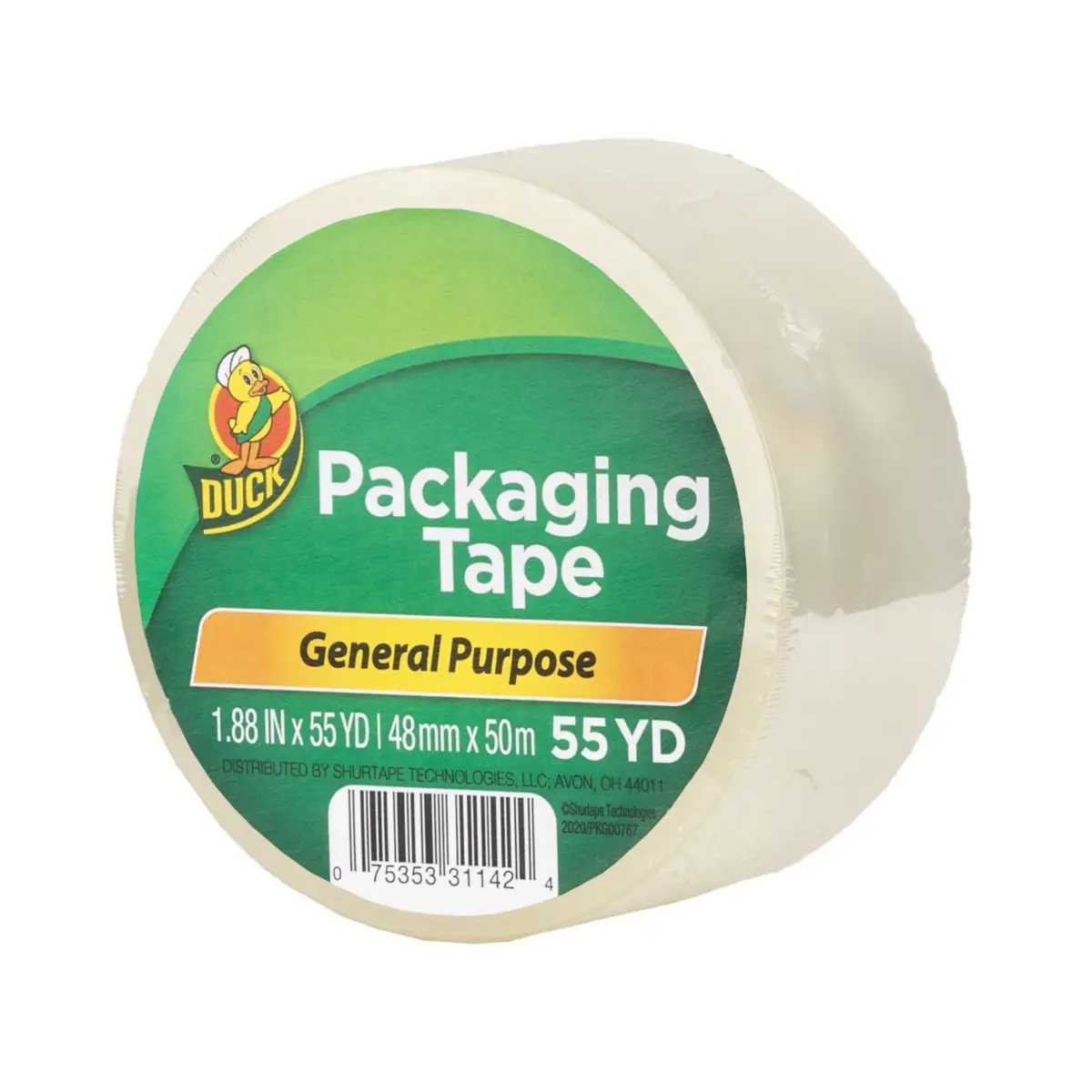 Duck Brand General Purpose Packaging Tape, 1.88 in. x 55 yd., Clear, 1 Roll - Image 6