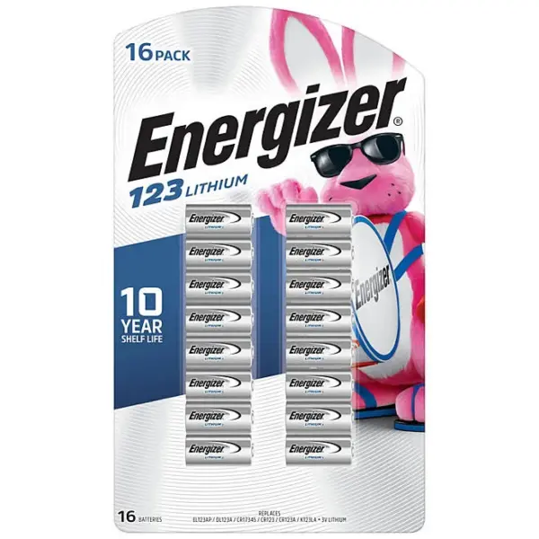 Energizer 123 Lithium 3V Photo Batteries, 16 pk.