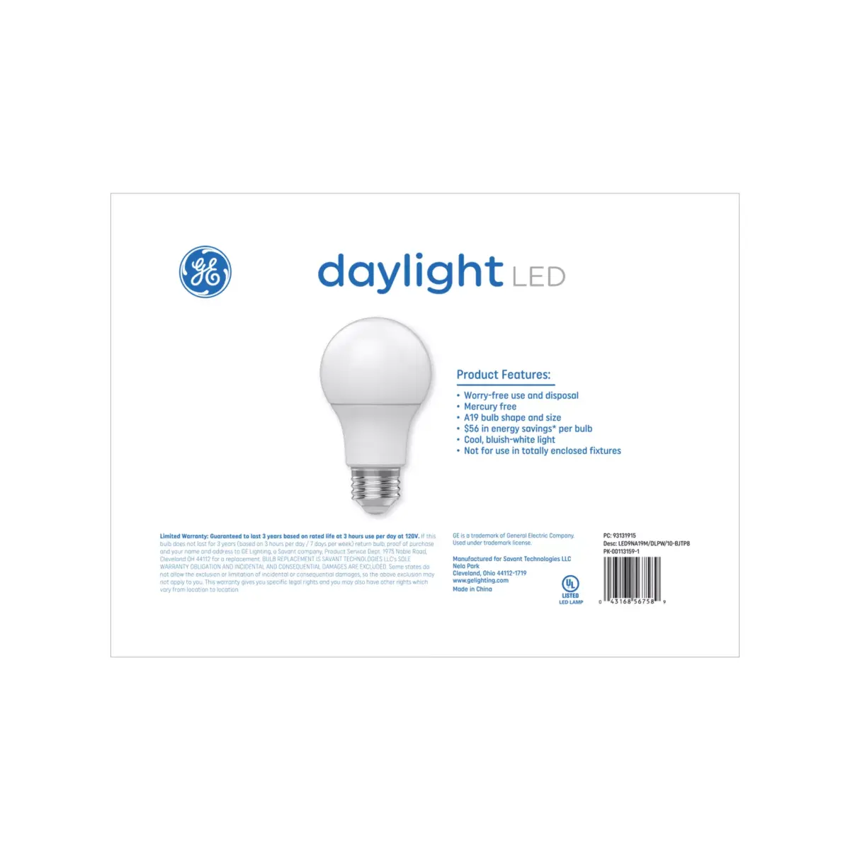 GE 60W LED A19 Light Bulbs, 8 pk. - Daylight - Image 3