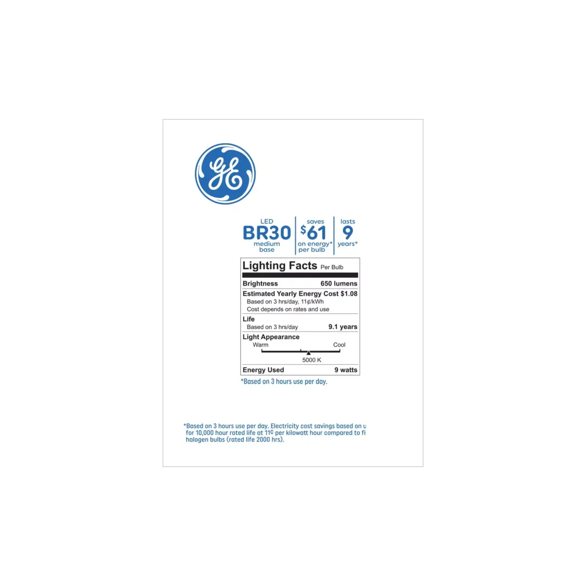 GE 65W LED BR30 Indoor Floodlight Bulbs, 4 pk. - Daylight - Image 4