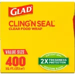 Glad Cling ‘N Seal Clear Plastic Food Wrap 400 sq. ft./roll, 2 rolls - Image 2