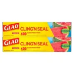 Glad Cling ‘N Seal Clear Plastic Food Wrap 400 sq. ft./roll, 2 rolls