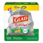 Glad ForceFlex MaxStrength Tall Kitchen Trash Bags - Gain Original with Febreze Freshness, 120 ct./13 gal.