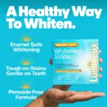 Lumineux Enamel-Safe & Peroxide-Free Teeth Whitening Strips, Dentist Formulated, 14-Pack - Image 2
